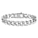 Rhodium Over Sterling Silver Polished 10.0mm Curb 8 Inch Chain Bracelet