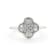 Moissanite Rhodium Over Sterling Silver 4-Leaf Clover Cluster Ring