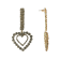Off Park® Collection, Gold Crystal Double Heart Drop Earring