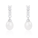 7-8mm White Cultured Freshwater Pearl and Cubic Zirconia Rhodium Over
Sterling Silver Earrings