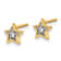 14k Yellow Gold and Rhodium Over 14k Yellow Gold 6mm Diamond Star Stud Earrings