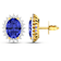 2.18ctw 14K Yellow Gold Tanzanite and White Diamond Halo Earrings