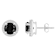 6mm Round Black Onyx And Created White Sapphire 10k White Gold Halo Stud Earrings