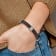 Black and Brown Leather and Stainless Steel Polished 8.25-inch Bracelet