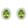 7x5mm Oval Peridot 1/5 ctw Diamond Rhodium Over Sterling Silver Halo
Stud Earrings
