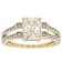 Diamond Simulant Rectangular Octagonal Solitaire Ring In 18K Gold Over
Sterling Silver 3.34ctw