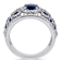 Dark Blue Sapphire and Diamond 14K White Gold Halo Ring 3.20ctw