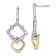 14K Two-tone Lab Grown Diamond SI1/SI2, G H I, Fancy Square Drop Post Earrings