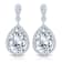 Pear Shape CZ Halo Drop Earrings In 14K Gold Over Brass