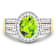 2.04ctw Green Peridot and Diamond 14K Yellow Gold Halo Ring