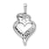 Rhodium Over 14k White Gold Diamond MOM Heart Pendant