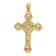 14k Yellow Gold Textured Cut-Out Floral Cross Pendant