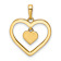 14K Two-tone Gold Diamond-Cut Heart with Dangle Heart Pendant