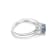 6mm Round Aqumarine and White CZ Rhodium Over Sterling Silver Ring , 0.73ctw