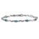 Rhodium Over 14k White Gold Fancy Diamond and Blue Topaz Bracelet