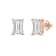 White Cubic Zirconia 14k Rose Gold Studs With Velvet Gift Box 3.00ctw