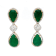44.00 Ctw Emerald and 2.20 Ctw White Diamond Earring in 18K 2-Tone