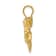 14k Yellow Gold Satin and Diamond-Cut Angels Heart Pendant
