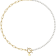14K Gold Over Brass Initial Pearl Simulant Link Chain Necklace Letter J