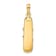 14k Yellow Gold Solid 3D Polished and Textured Snowboard pendant