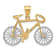 14k Yellow Gold and 14k White Gold 3D Large Bicycle Pendant