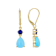 Turquoise Pear And Lab-Created Blue Spinel Earrings In 18K Gold Over
Sterling Silver