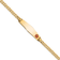 14k Yellow Gold Medical Soft Diamond Shape Red Enamel Flat Curb Link ID Bracelet