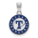 Rhodium Over Sterling Silver MLB LogoArt Texas Rangers Enamel Pendant