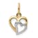 14k Two-tone Gold Polished Hearts Pendant