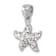 Rhodium Over Sterling Silver Polished White Crystal Starfish Pendant
