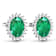 2.0ctw 14K White Gold  Zambian Green Emerald and White Diamond Halo Earrings