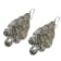 Silver Tone Filigree Drop Cluster Earring