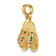 14k Yellow Gold 3D with Multi-Color Enamel Double Flip-Flop Charm