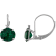 10K White Gold Lab Created Emerald and Diamond Round Leverback Earrings 1.73ctw