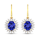 2.82ctw 14K Yellow Gold Tanzanite and White Diamond Halo Earrings