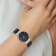 Ladies Charles Hubert Stainless Steel Black Dial Watch