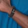 Black Leather and Stainless Steel Polished Anchor Genuine PU with
0.5-inch Extension Bracelet