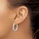 Rhodium Over Sterling Silver Twisted 4x25mm Hoop Earrings