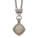 Sterling Silver Antiqued with 14K Accent Diamond Necklace