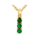 Zambian Emerald And White Diamond Round Pendant Necklace In 18K Gold
Over Sterling Silver 0.31ctw