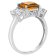 8mm Square Cushion Citrine And White Topaz Rhodium Over Sterling Silver Ring