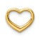 14k Yellow Gold Polished Mini Floating Heart Chain Slide Pendant