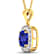 2.10ctw 14K Yellow Gold Tanzanite and White Diamond Pendant with 18 inch
Cable Chain