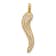 14k Yellow Gold Polished Cubic Zirconia Large Italian Horn Pendant