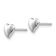 Rhodium Over 14k White Gold Polished 3mm Heart Stud Earrings