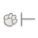 Rhodium Over Sterling Silver  LogoArt Clemson University Extra Small
Post Earrings