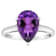 12x8mm Pear Shape Amethyst Rhodium Over Sterling Silver Ring