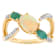 Opal, Emerald And White Zircon Ring In 18K Gold Over Sterling Silver 1.15ctw