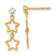 14k Yellow Gold Polished Star with Cubic Zirconia Dangle Earrings