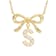 Initial S Bow CZ Necklace In 14K Gold Over Sterling Silver 0.23ctw